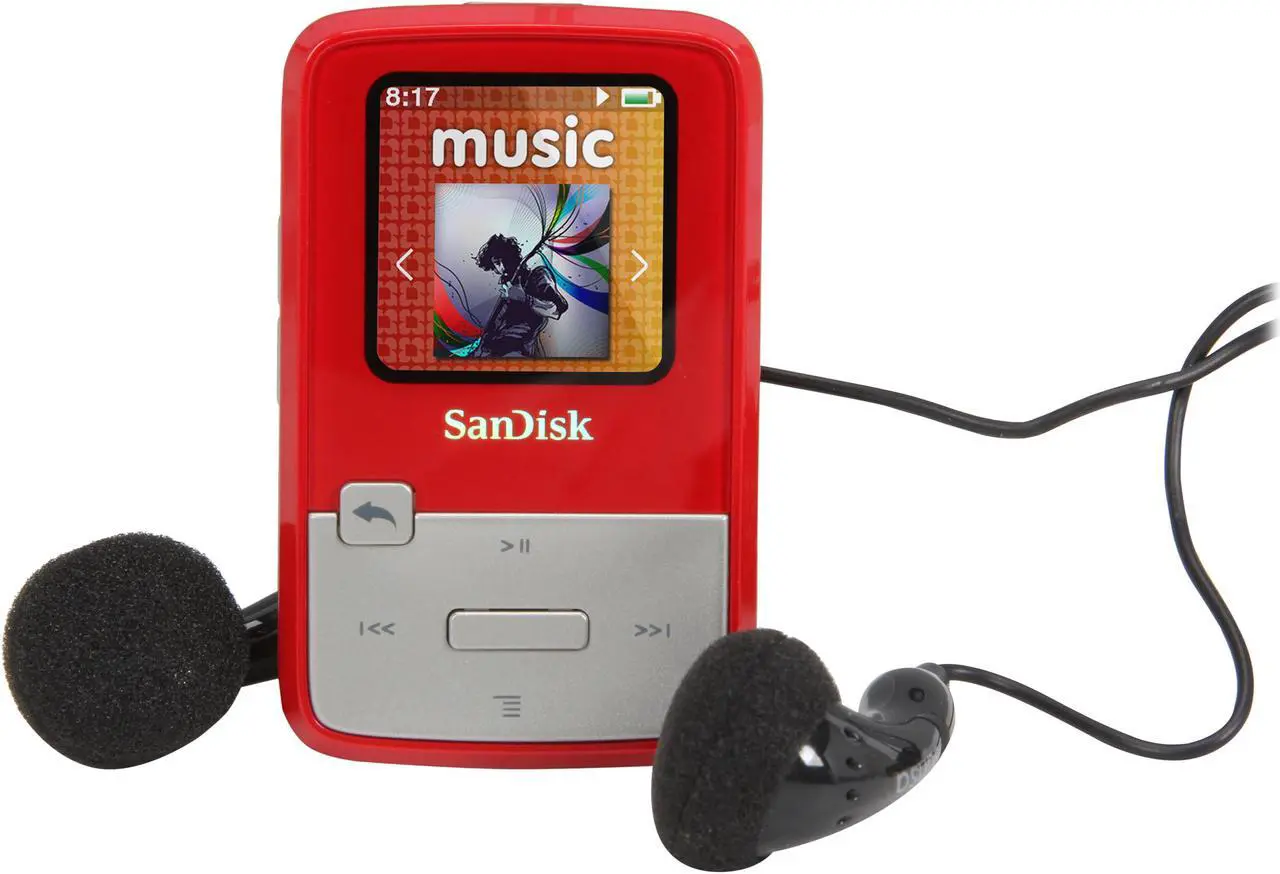 Main image of Sansa Clip Zip 4GB MP3 Player With microSD Slot, Red