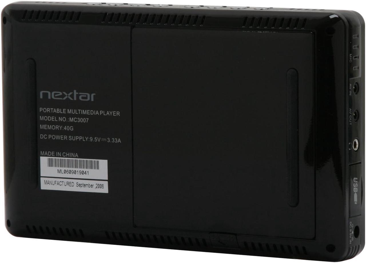 Alt view image 6 of 11 - Nextar 7" Black 40GB MP3 / MP4 Player MC3007