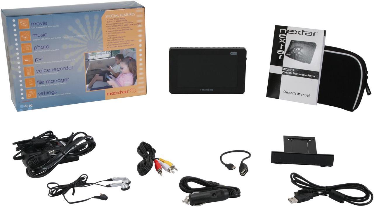 Alt view image 11 of 11 - Nextar 7" Black 40GB MP3 / MP4 Player MC3007