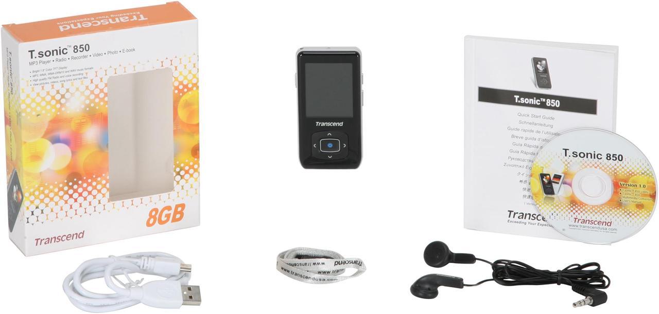 Alt view image 12 of 12 - Transcend T.sonic 1.8" Black 8GB MP3 Player 850