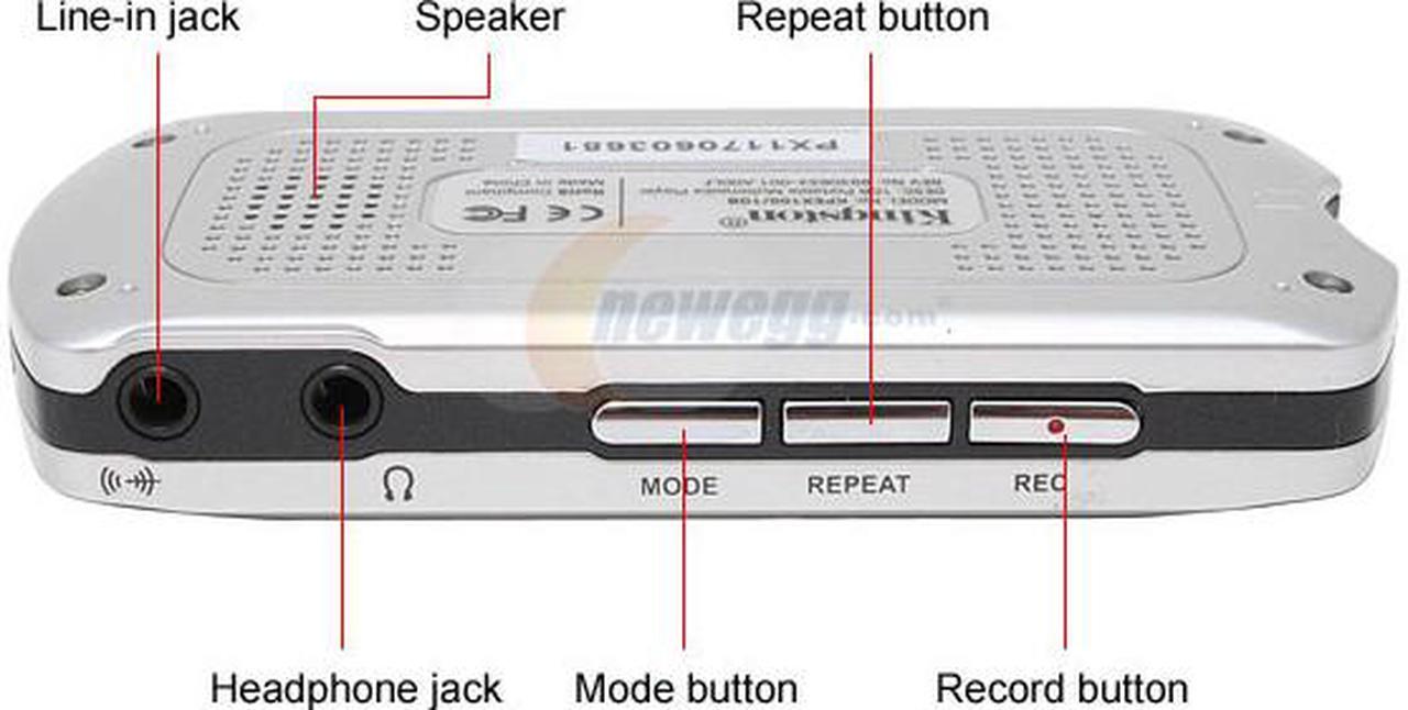 Alt view image 4 of 10 - Kingston TECHNOLOGY K-PEX 2.0" Black & Silver 1GB MP3 / MP4 Player
