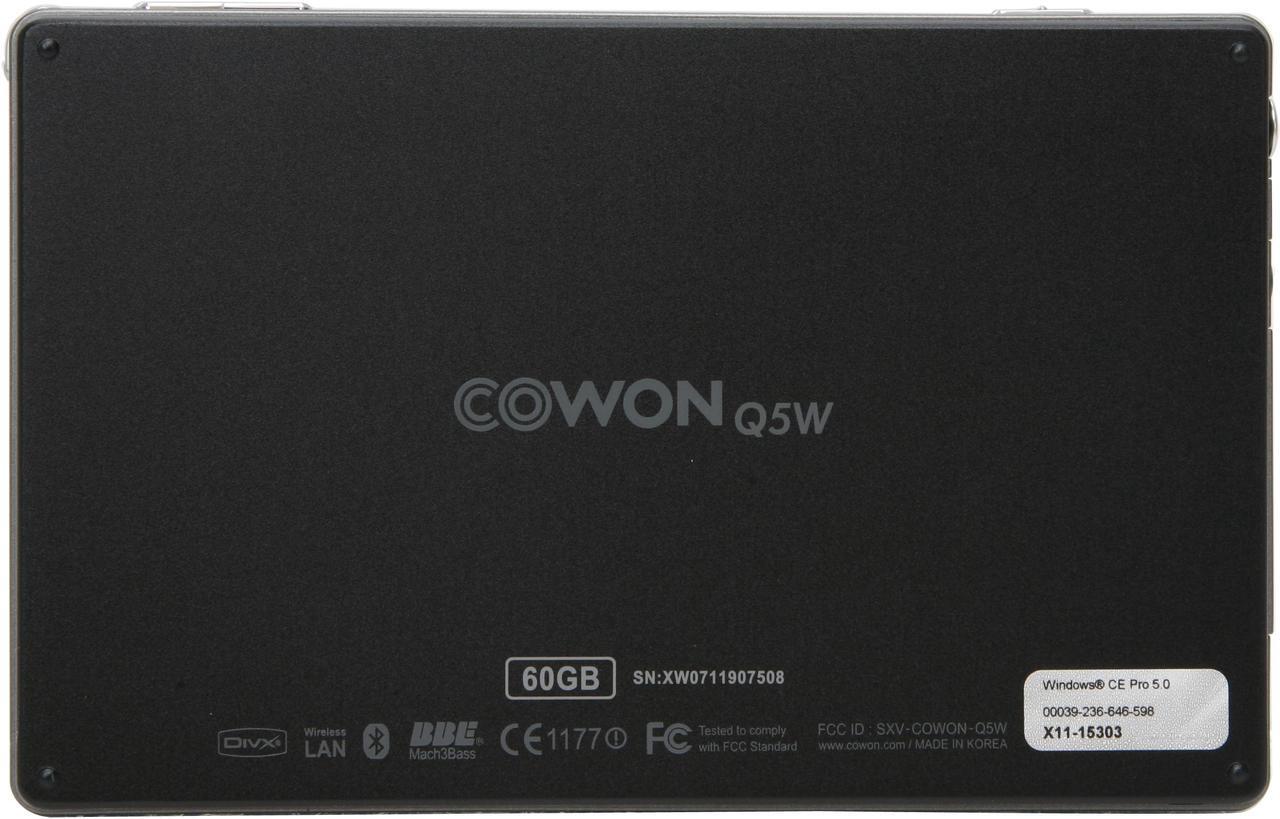 Alt view image 6 of 12 - COWON Q5W 5" Dark Navy 60GB MP3 / MP4 Player
