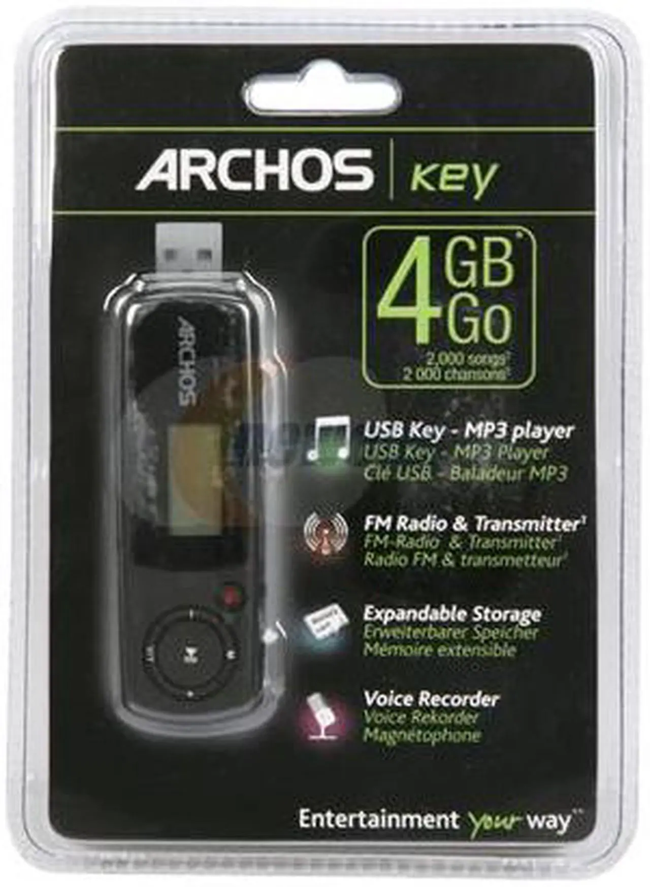 Alt view image 8 of 8 - Archos - Key - 4GB MP3/MP4 Player w/ FM Radio (501511)