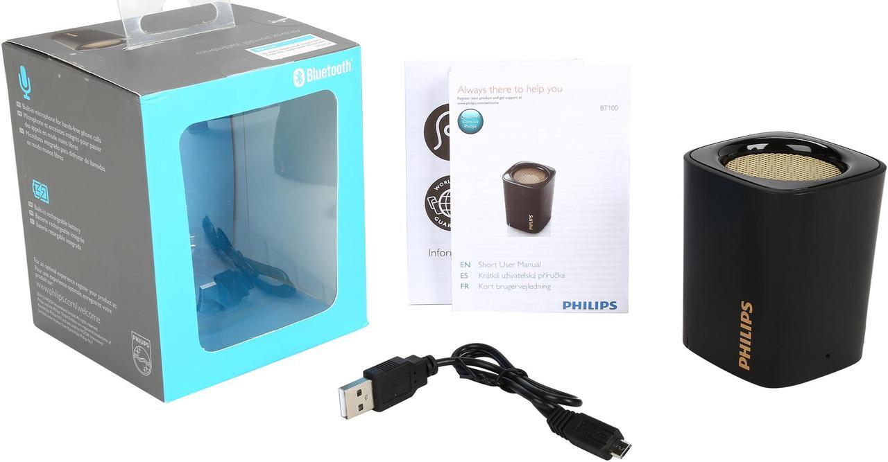Alt view image 10 of 9 - PHILIPS BT100B/37 Wireless Portable Speaker