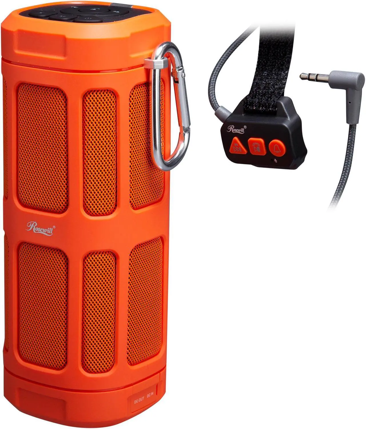 Alt view image 2 of 7 - Rosewill Portable Speaker with built-in Power Bank, IPX4 rated Water-Resistant, Play Music via Bluetooth, AUX, MicroSD, FM Radio, Up to 30 Hours Playback, Includes Bike Mount and Carabiner - RW-SF5