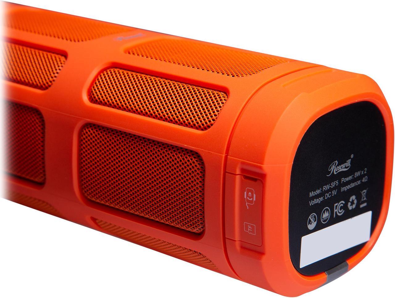 Alt view image 5 of 7 - Rosewill Portable Speaker with built-in Power Bank, IPX4 rated Water-Resistant, Play Music via Bluetooth, AUX, MicroSD, FM Radio, Up to 30 Hours Playback, Includes Bike Mount and Carabiner - RW-SF5