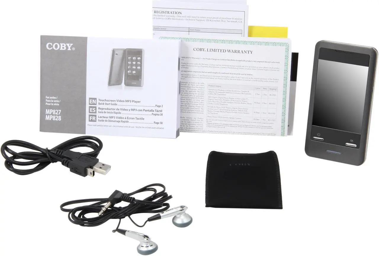 Alt view image 7 of 8 - Coby 2.8" Black 8GB Video MP3 Player MP828