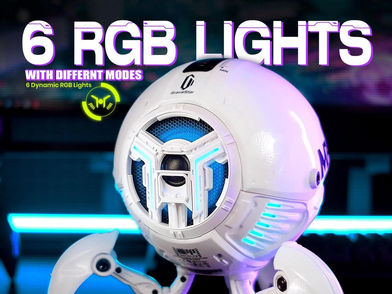Alt view image 3 of 8 - Gravastar Mars Pro Sci-fi Bluetooth Wireless Speaker - White