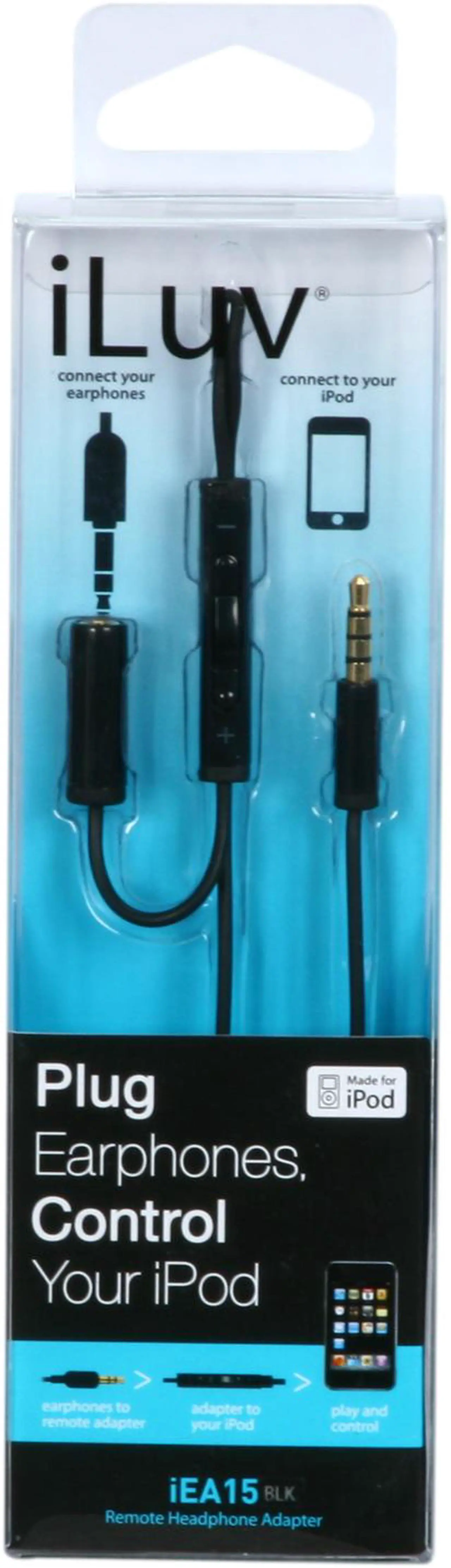 Alt view image 4 of 4 - iLuv - Headphone iPod / iPhone Remote Adapter (iEA15)