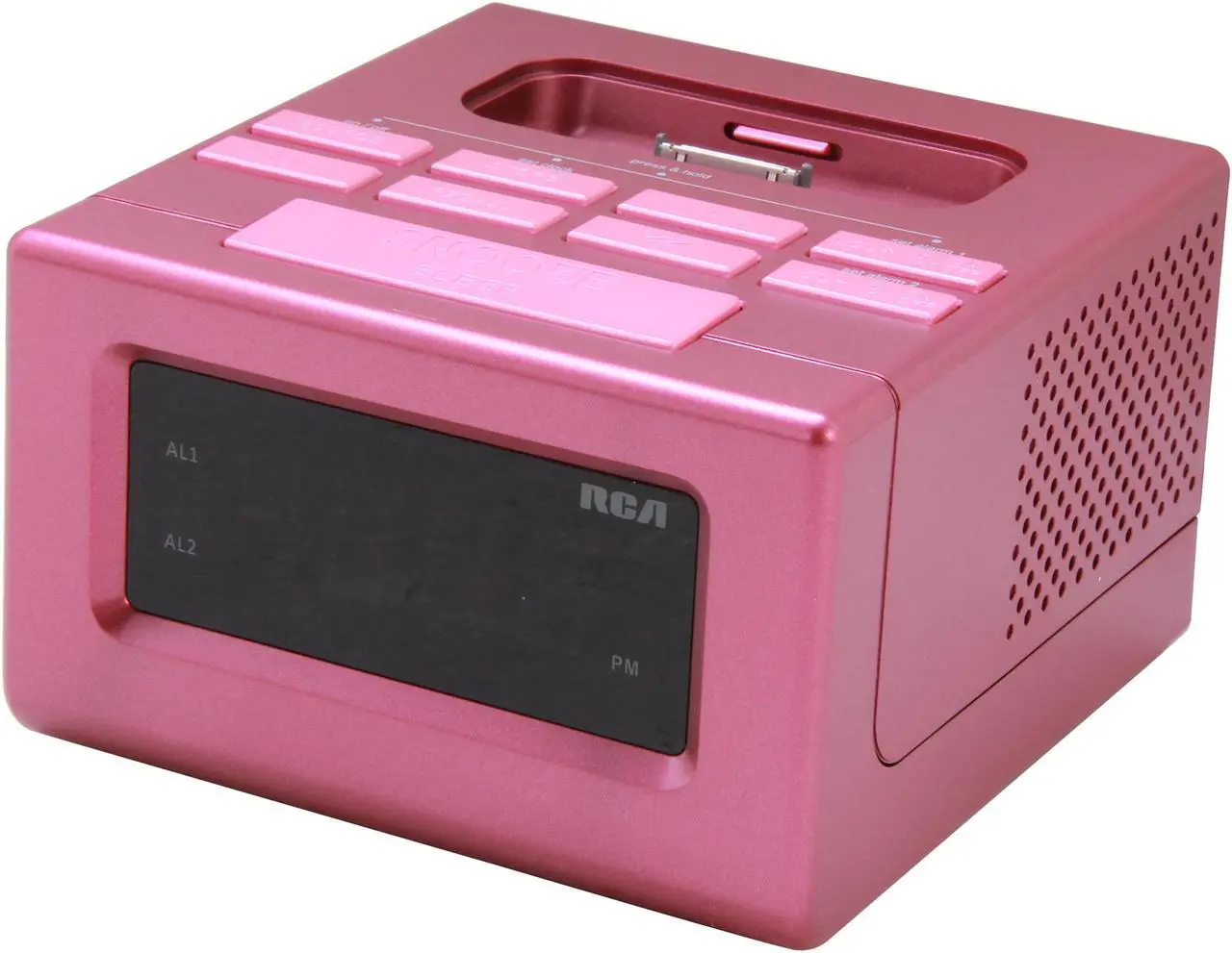 Main image of RCA Clock Radio Docking Station (Pink) for iPhone and iPod RC130iPK