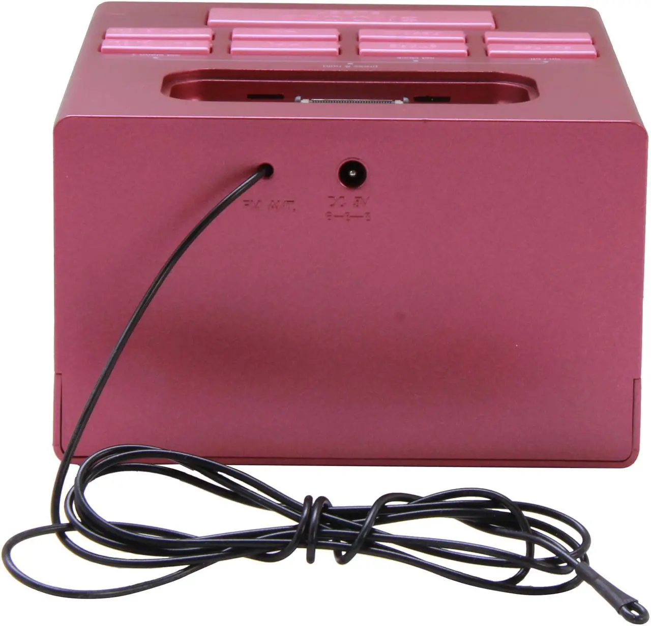 Alt view image 4 of 6 - RCA Clock Radio Docking Station (Pink) for iPhone and iPod RC130iPK