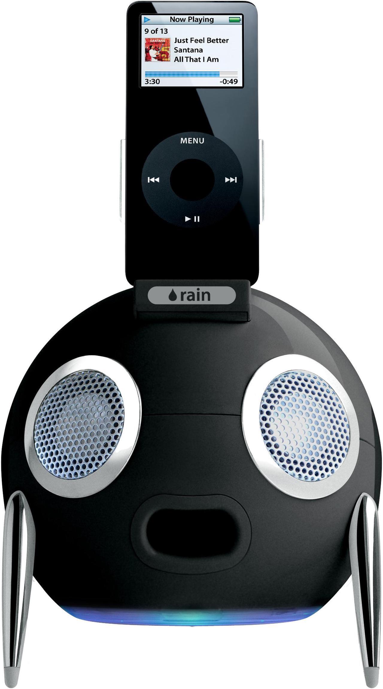 Main image of rain iWoofer 2.1 Speaker System w/ FM Radio for iPod Nano (Black) Model 10053