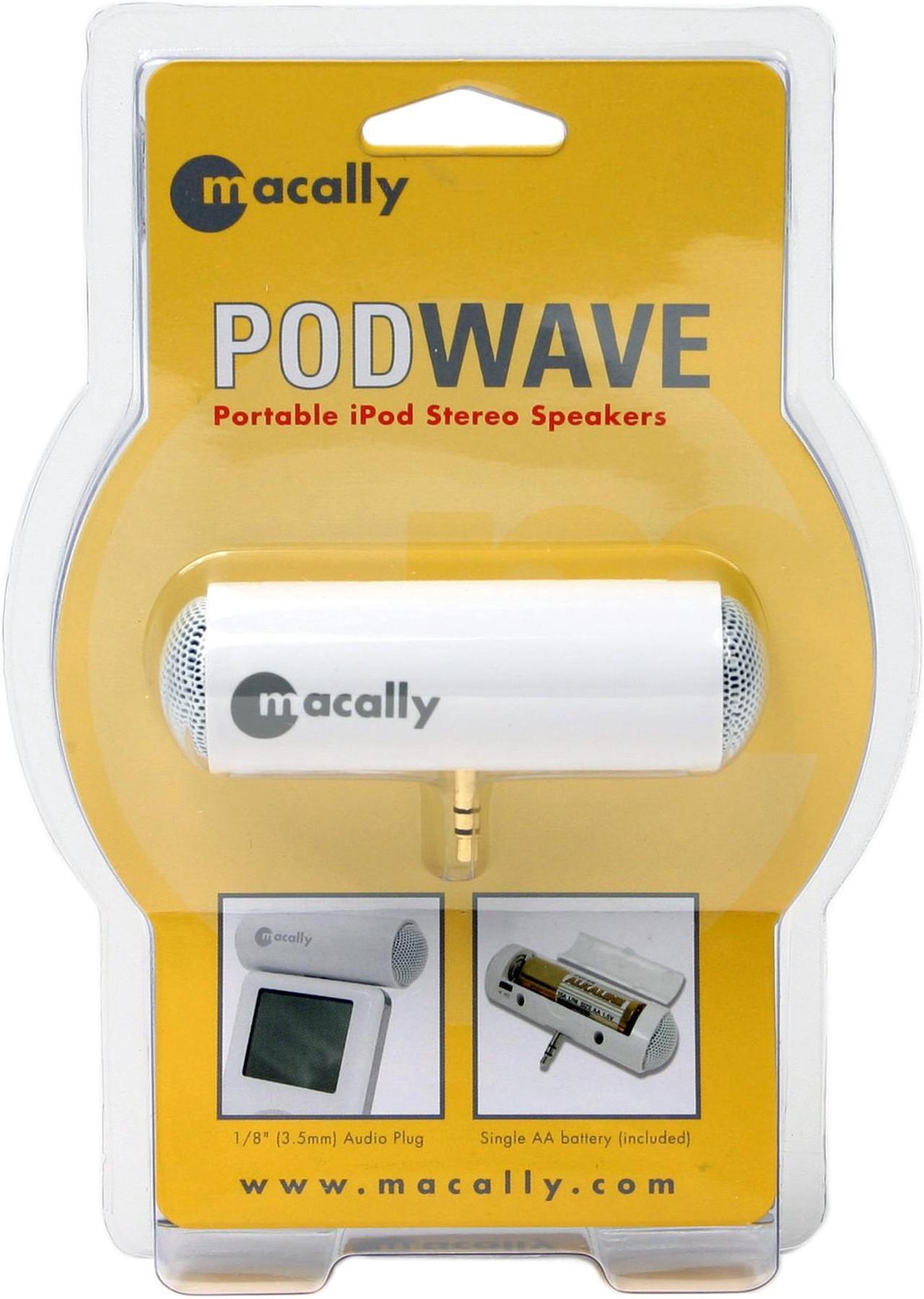 Alt view image 6 of 6 - Macally IP-A111 Podwave Portable Stereo Speakers for iPod and MP3 Players, White - OEM