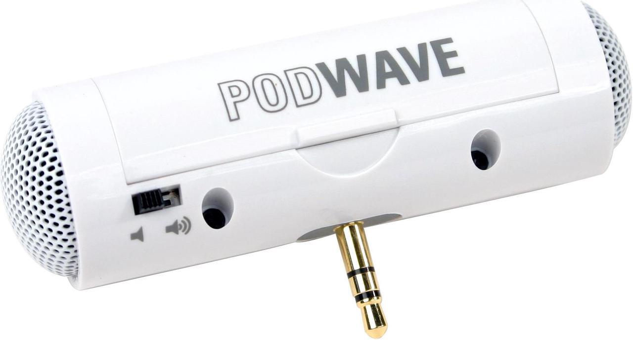 Alt view image 2 of 6 - Macally IP-A111 Podwave Portable Stereo Speakers for iPod and MP3 Players, White - OEM