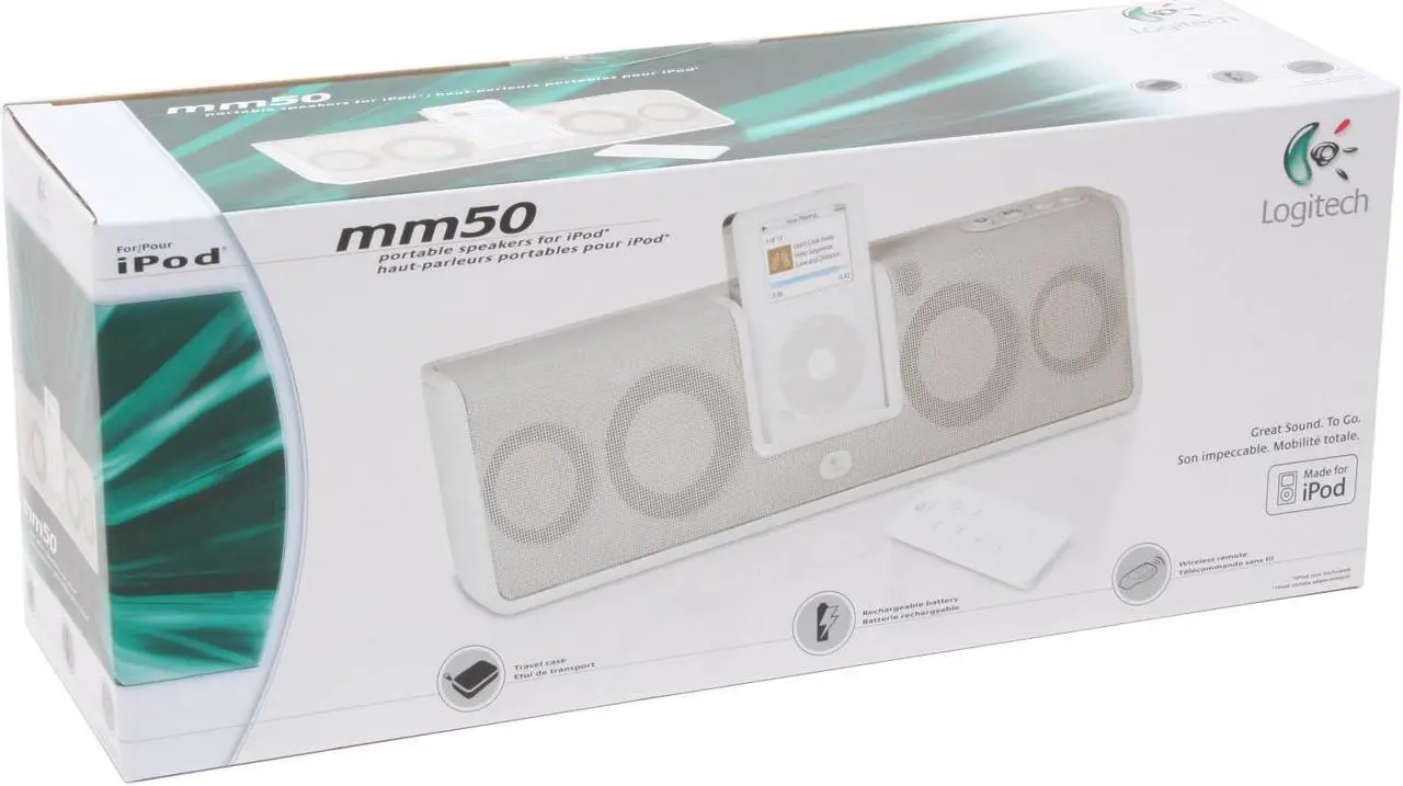 Alt view image 7 of 7 - Logitech Portable Speakers for iPod White Model mm50