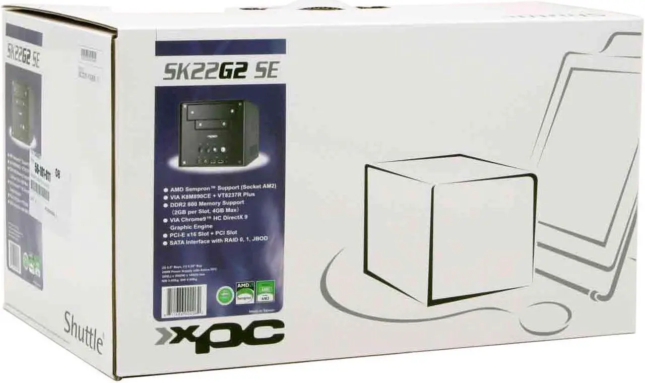 Alt view image 12 of 12 - Shuttle XPC SK22G2B AMD Socket AM2 VIA K8M890CE Barebone