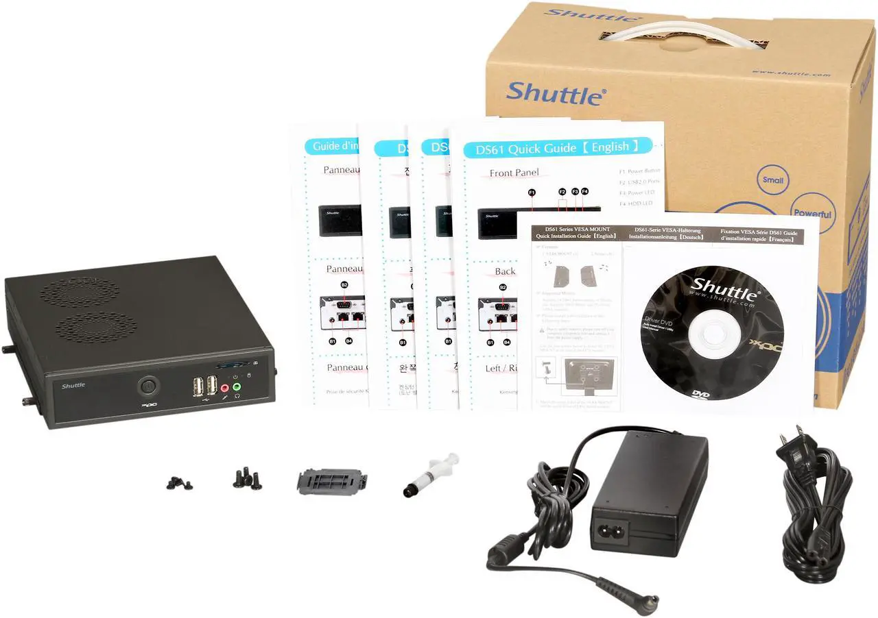 Alt view image 7 of 7 - Shuttle DS61 Intel H61 Black Mini / Booksize Barebone System