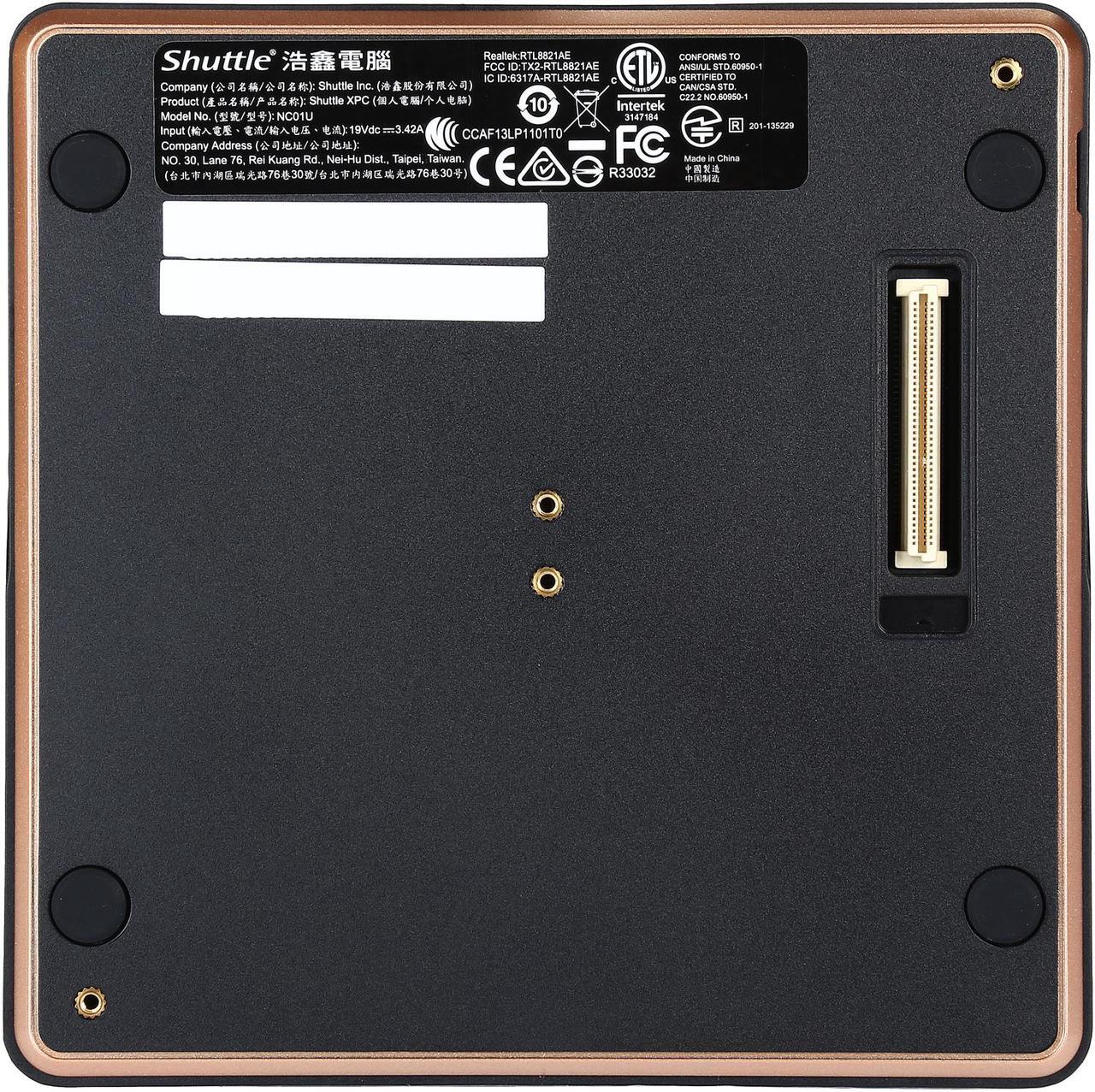 Alt view image 6 of 7 - Shuttle NC01U3 Black Mini / Booksize Barebone System