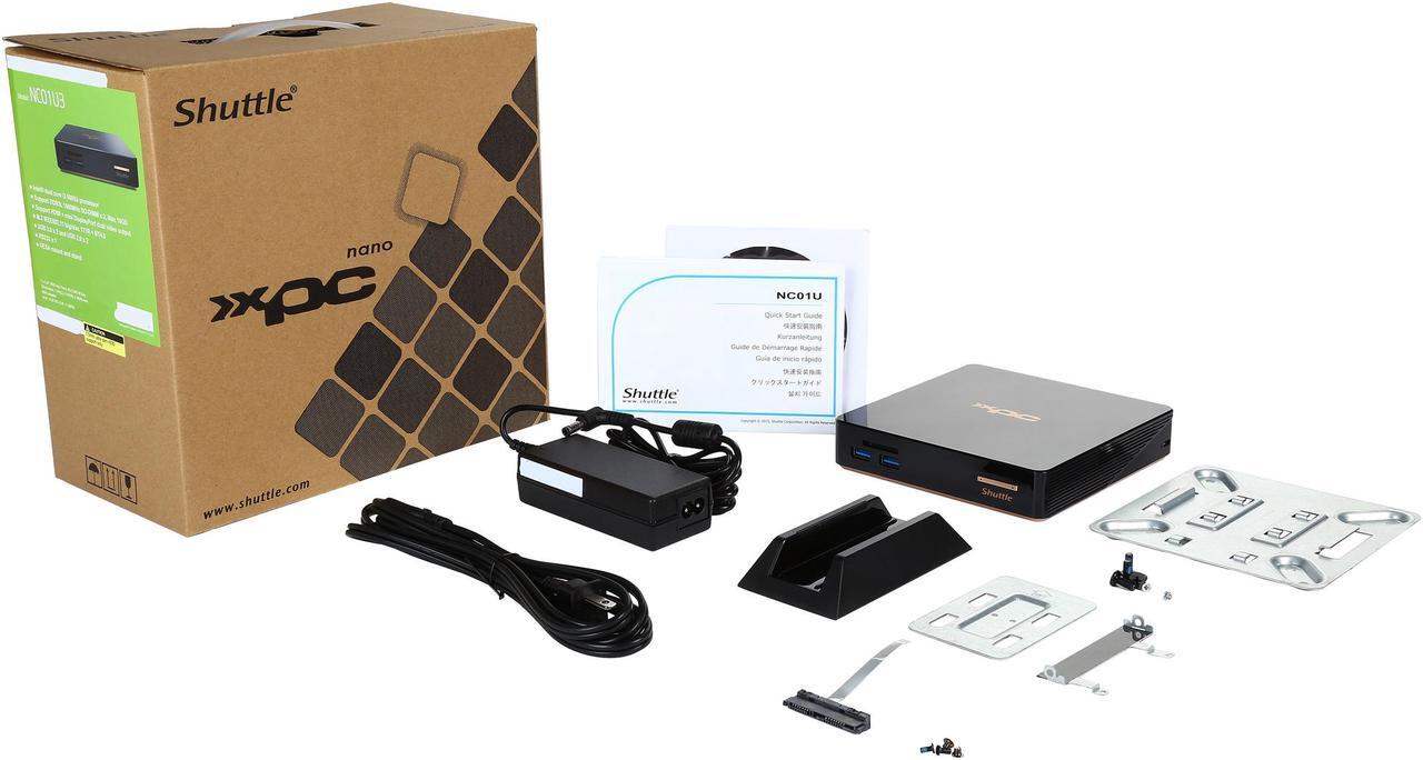Alt view image 7 of 7 - Shuttle NC01U3 Black Mini / Booksize Barebone System