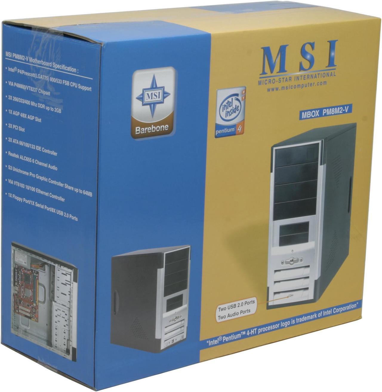 Alt view image 11 of 11 - MSI MBOX PM8M2-V Intel Socket T(LGA775) VIA P4M800 Barebone