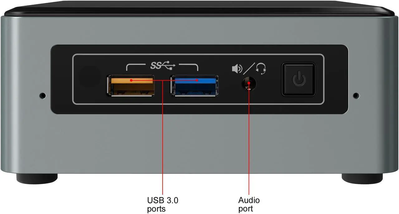 Alt view image 3 of 11 - Intel NUC (Next Unit of Computing) BOXNUC6CAYH Black Barebone Systems - Mini / Booksize
