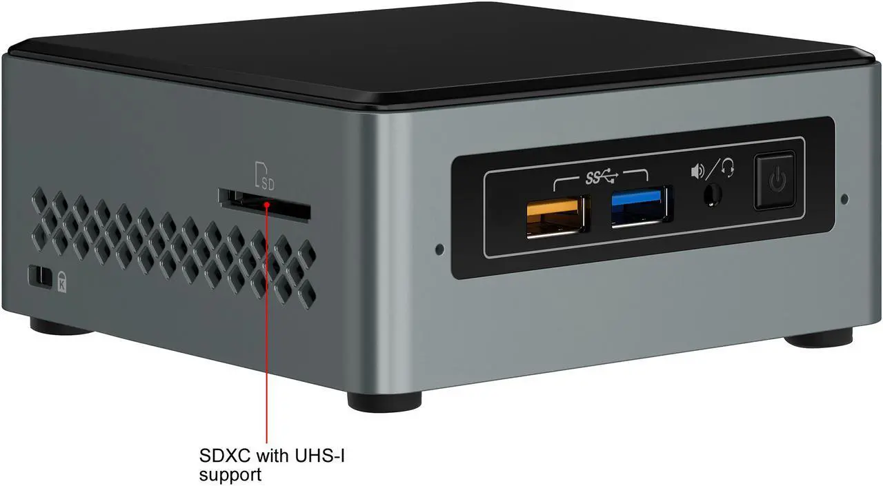 Alt view image 6 of 11 - Intel NUC (Next Unit of Computing) BOXNUC6CAYH Black Barebone Systems - Mini / Booksize