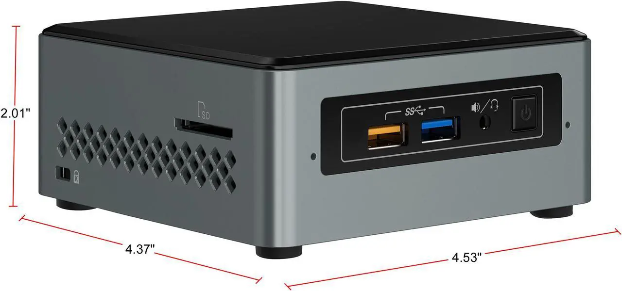 Alt view image 11 of 11 - Intel NUC (Next Unit of Computing) BOXNUC6CAYH Black Barebone Systems - Mini / Booksize