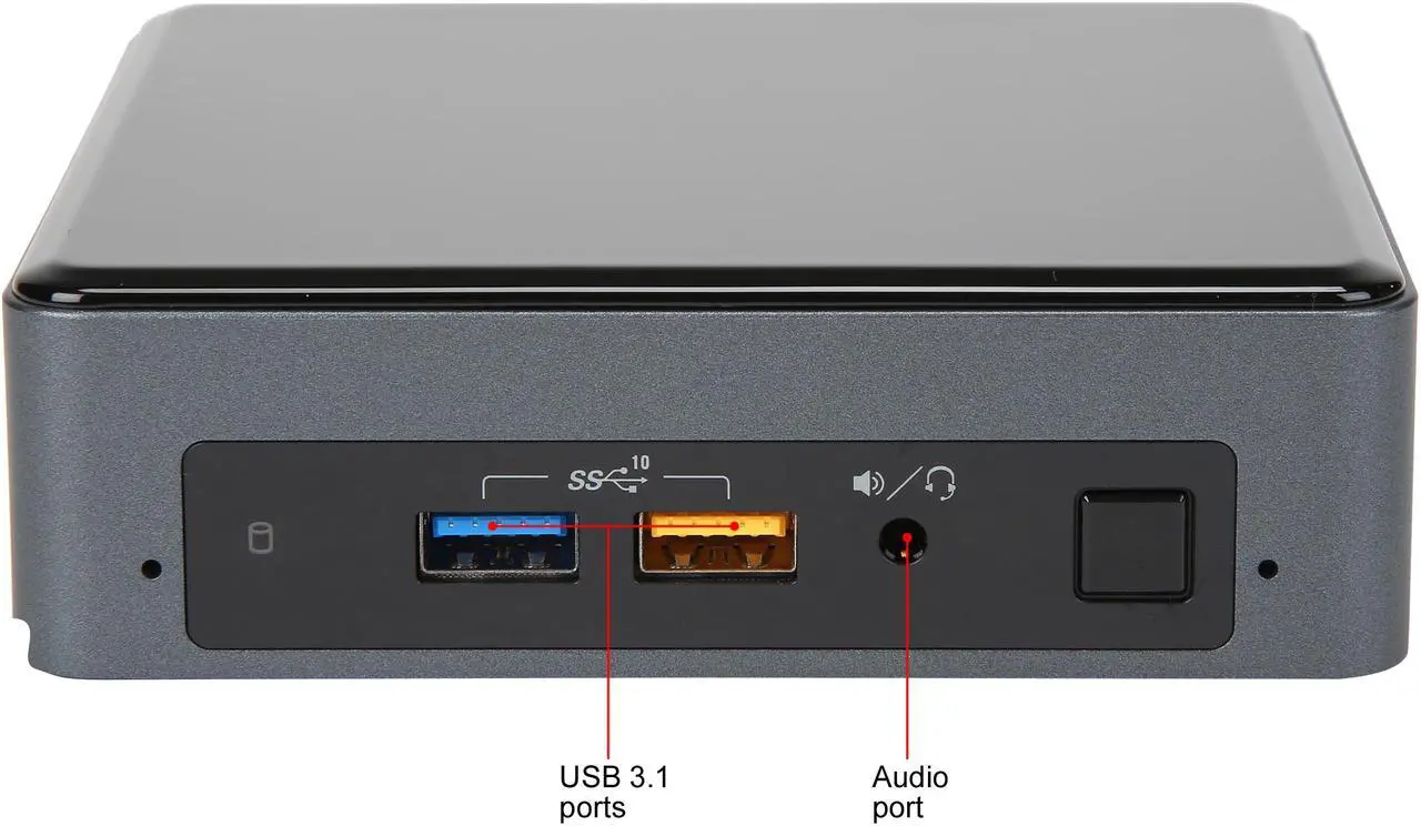Alt view image 4 of 9 - Intel NUC (Next Unit of Computing) BOXNUC8i3BEK1 Black Mini / Booksize Barebone System
