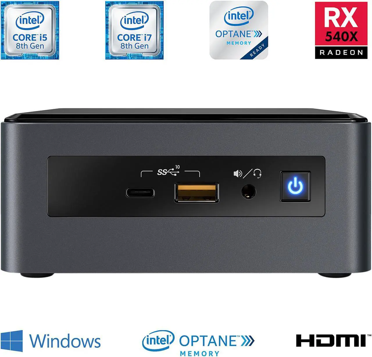 Alt view image 5 of 6 - Intel NUC 8 Mainstream-G Kit with Intel Core i7, Radeon 540X Discrete Graphics, 8GB RAM, with No Cord, Single Pack, Additional Component Required BXNUC8i7INHX