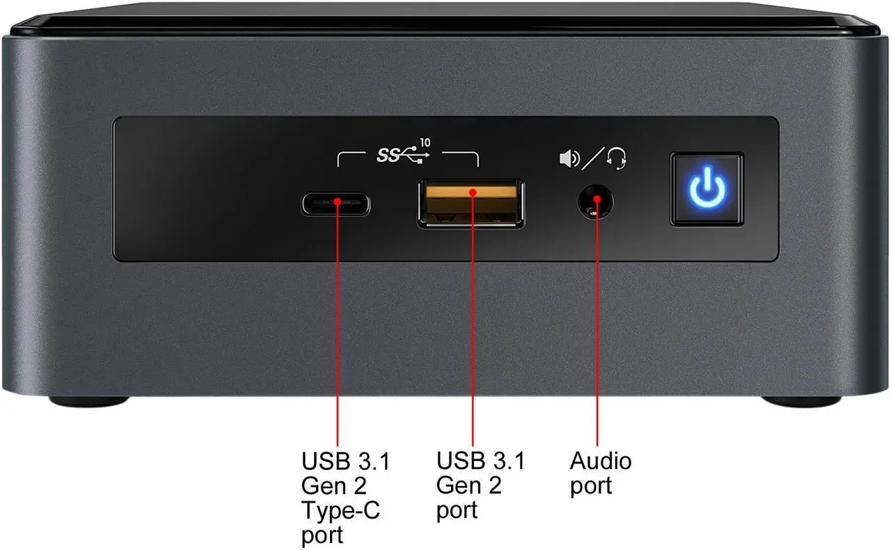 Alt view image 6 of 6 - Intel NUC 8 Mainstream-G Kit with Intel Core i7, Radeon 540X Discrete Graphics, 8GB RAM, with No Cord, Single Pack, Additional Component Required BXNUC8i7INHX