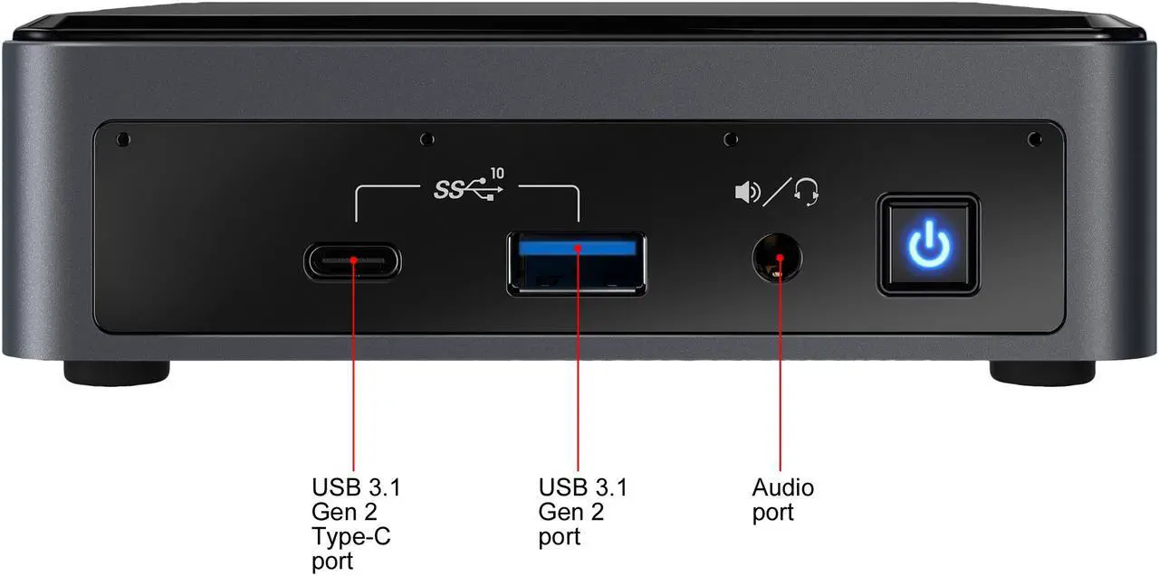 Alt view image 4 of 8 - Intel NUC 10 BXNUC10I7FNK1 10th Generation Intel Core i7-10710U Supports up to 3 Displays 5 USB Ports Mini / Booksize Barebone System