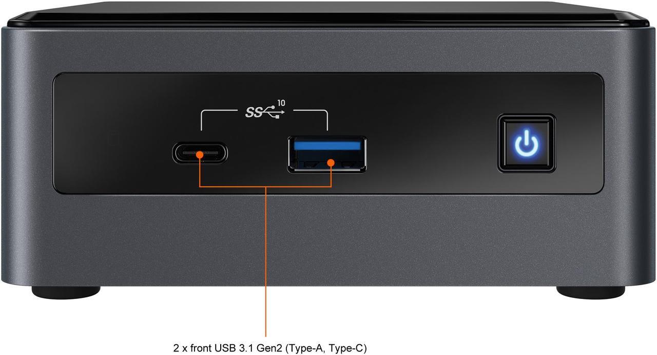 Alt view image 4 of 6 - Intel NUC 10 BXNUC10i3FNHN1 Mini / Booksize Barebone System - Intel Core i3-10110U CPU Installed -  Tall