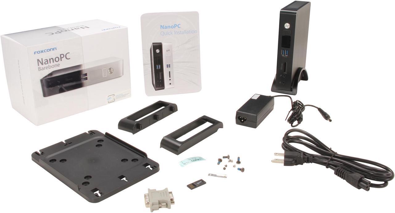 Alt view image 5 of 5 - Foxconn Brazos AT-5570 AMD A45 (Hudson D1) Black Mini / Booksize Barebone System