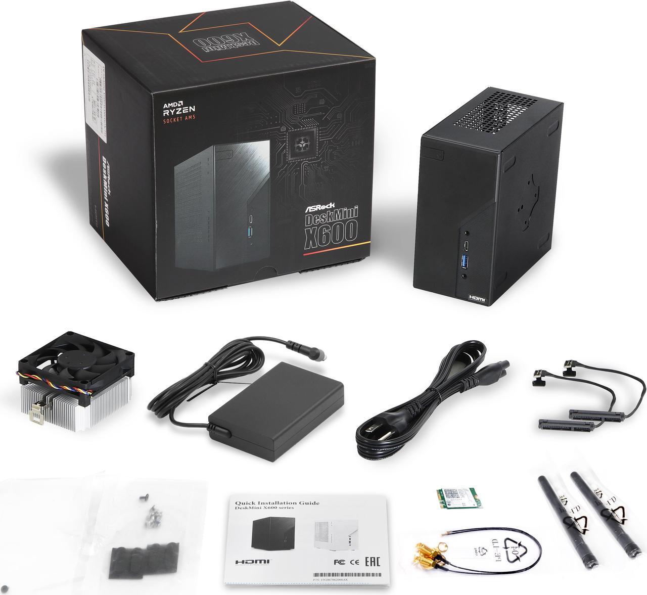 Main image of ASRock DeskMini X600 AMD Socket AM5 AMD X600 Black Barebone