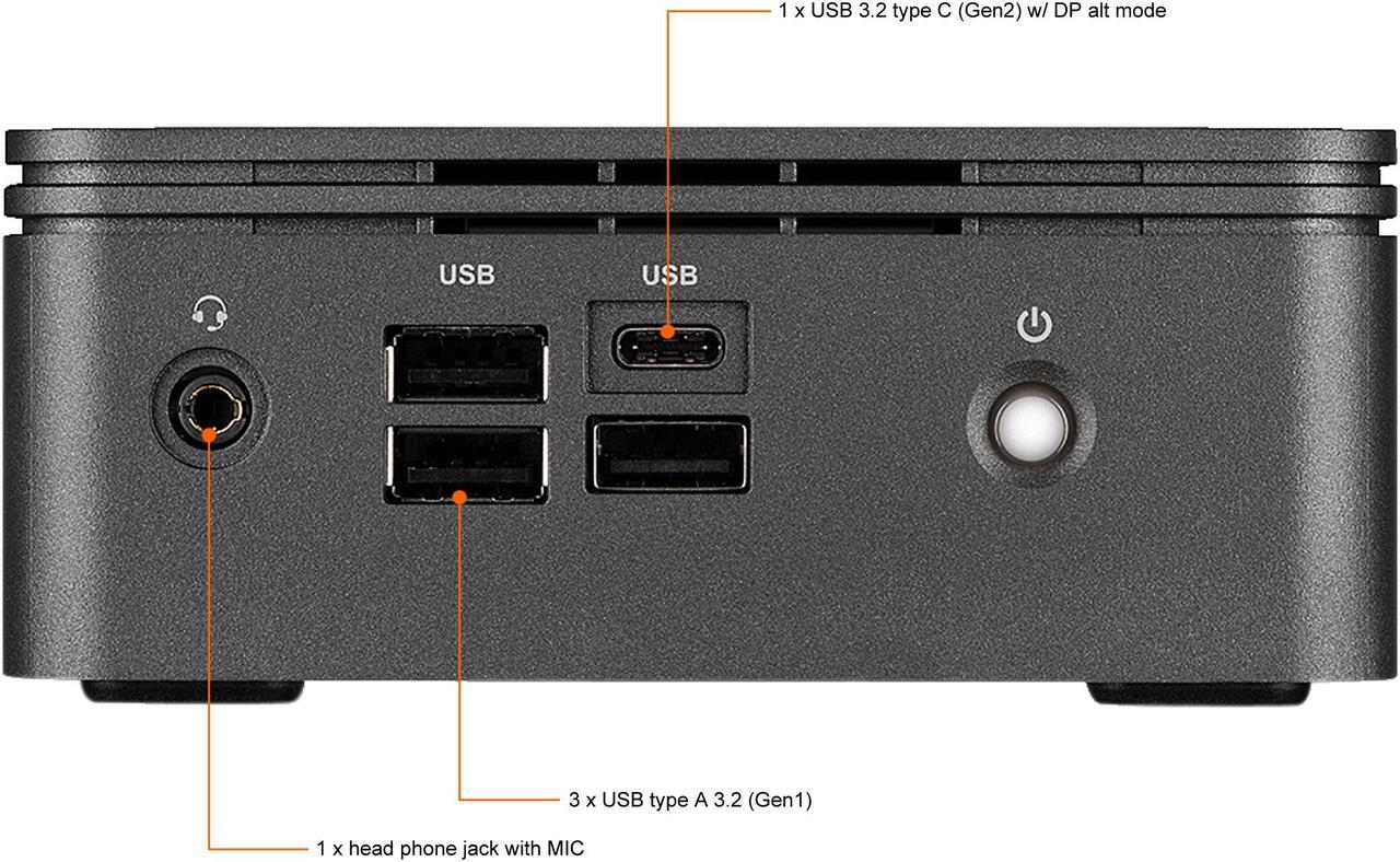 Alt view image 5 of 11 - GIGABYTE BRIX GB-BRR7H-4800-BWUS Ultra Compact PC Kit (AMD Barebone AMD, Include AMD RYZEN R7-4800U CPU)