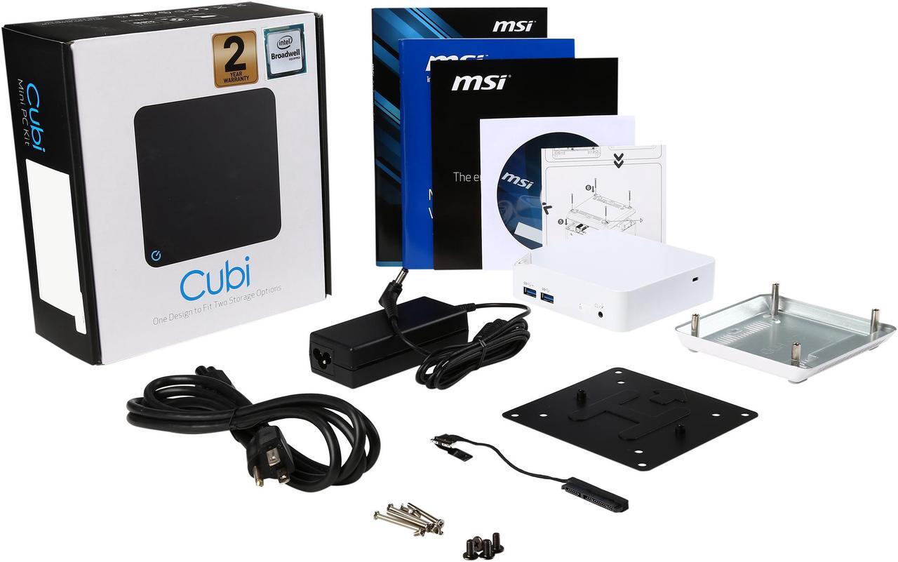 Alt view image 7 of 6 - MSI Cubi-004BUS Intel Broadwell U PCH-LP White Mini / Booksize Barebone System