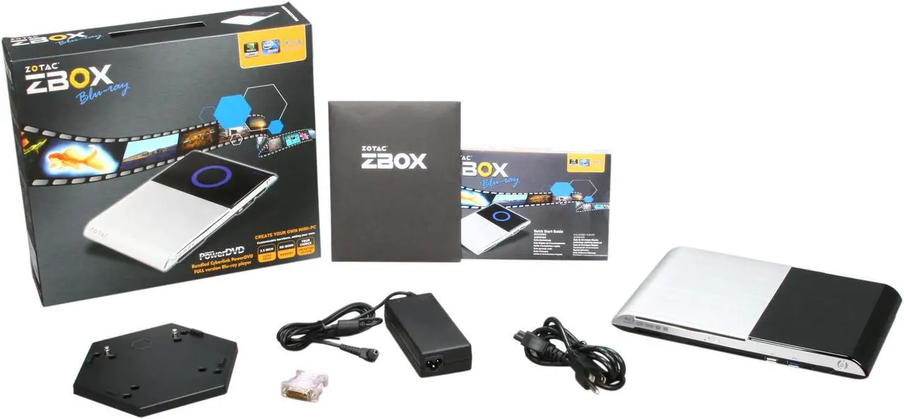 Alt view image 5 of 5 - Zotac ZBOX Blu-ray Series ZBOXHD-ID33BR-U Intel NM10 Mini / Booksize Barebone System