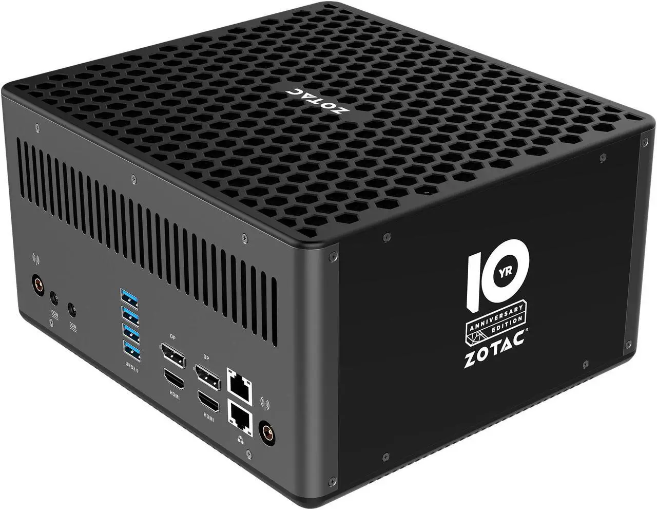 Alt view image 2 of 10 - ZOTAC ZBOX MAGNUS EN1080 10 Year Anniversary Edition Gaming Mini PC, ZBOX-EN1080-U, Intel Core i7-6700 Quad-Core CPU NVIDIA GeForce GTX 1080 Graphics VR Ready Liquid Cooling Compact 4K Quad Display Barebones No Memory/Storage/OS