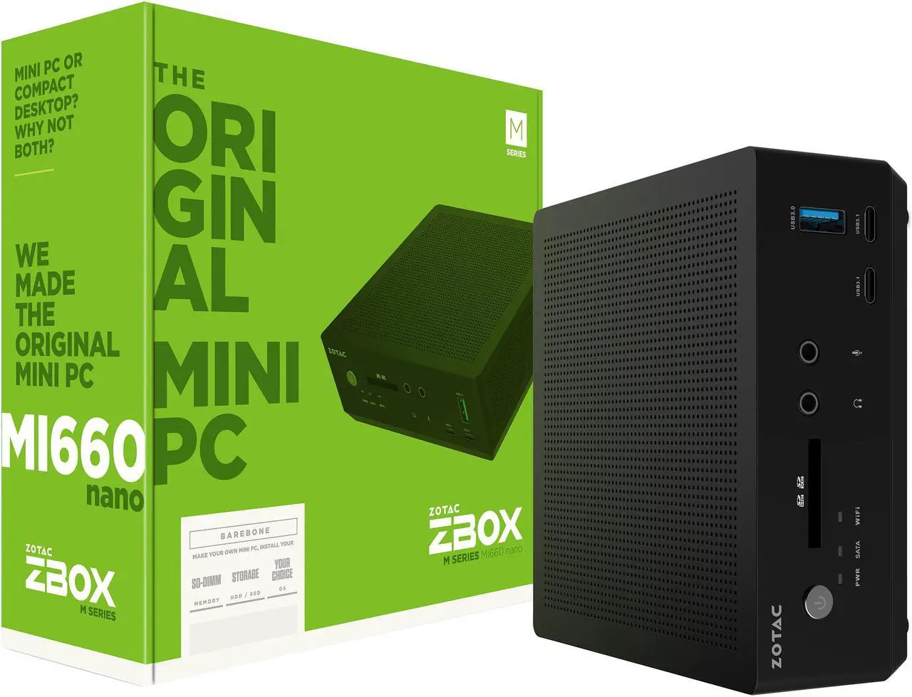 Alt view image 10 of 11 - Zotac ZBOX M Series ZBOX-MI660NANO-U Mini / Booksize Barebone System