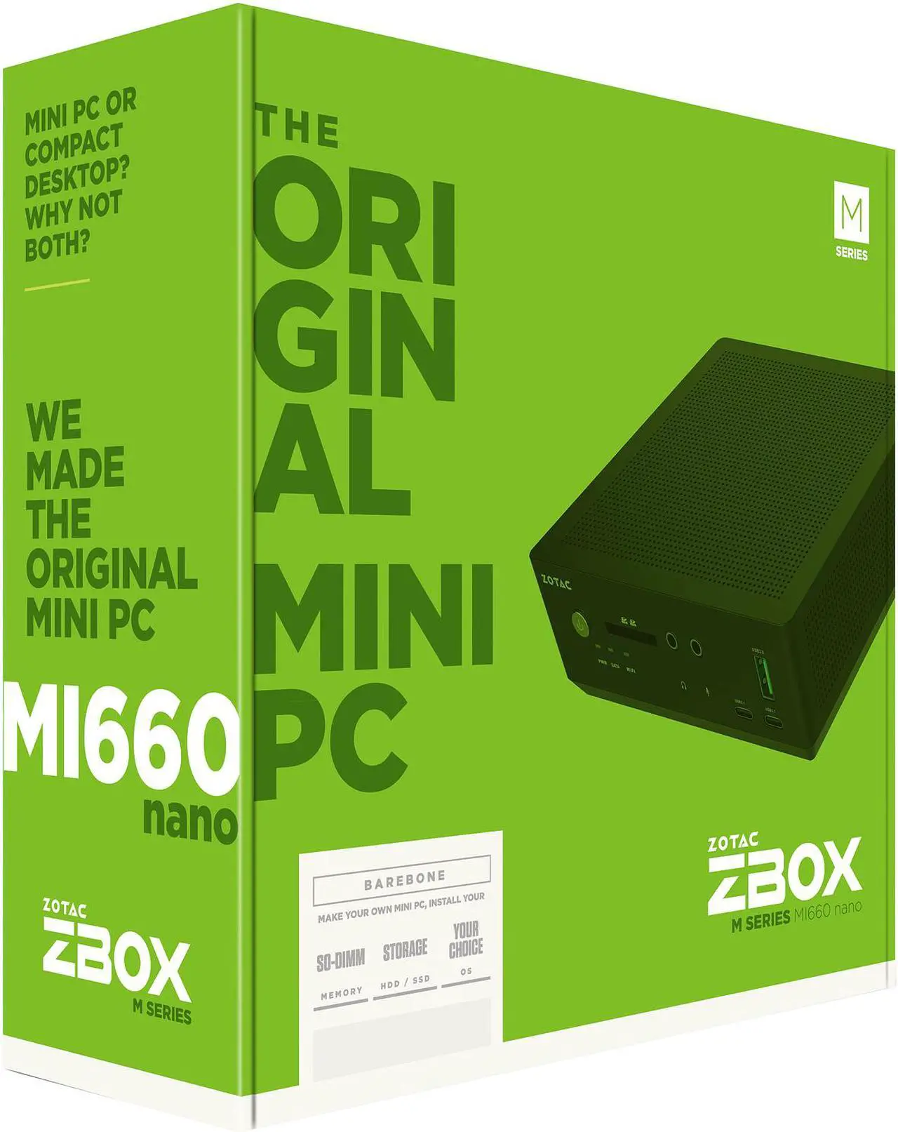 Alt view image 11 of 11 - Zotac ZBOX M Series ZBOX-MI660NANO-U Mini / Booksize Barebone System