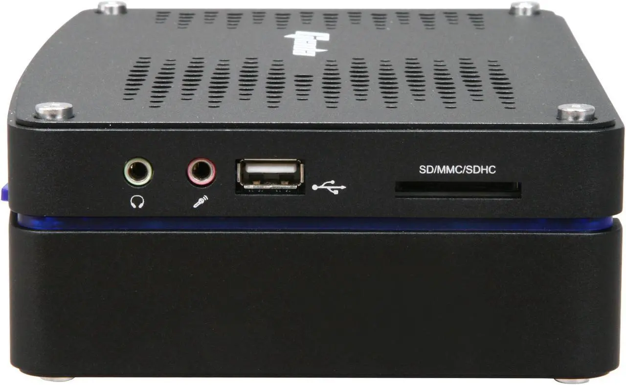 Alt view image 3 of 5 - Giada CUBE-N3-D2OB Intel Atom 330 CPU NVIDIA ION graphics eSATA Black Mini / Booksize Barebone System
