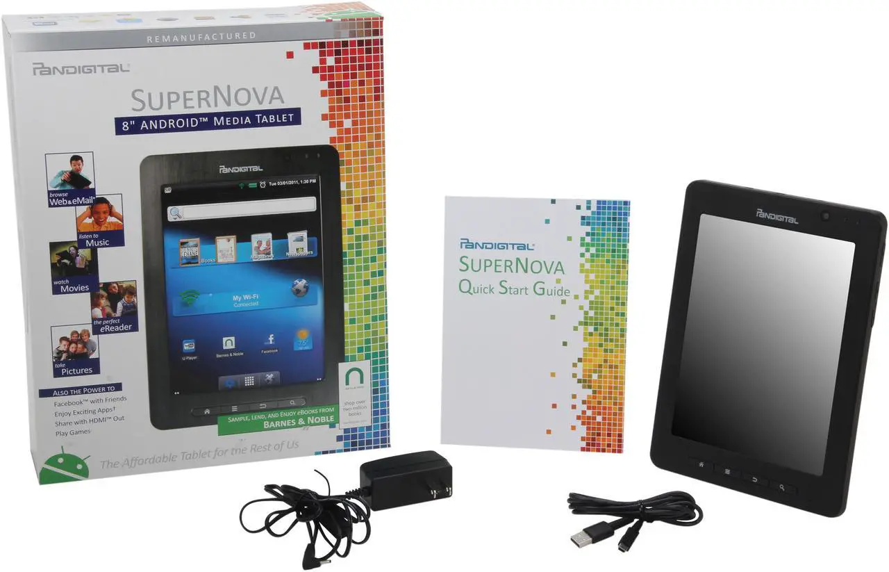 Alt view image 9 of 9 - Pandigital R80B400 512MB DRAM Memory 8.0" 800 x 600 SuperNova Media Tablet Android 2.3 (Gingerbread)