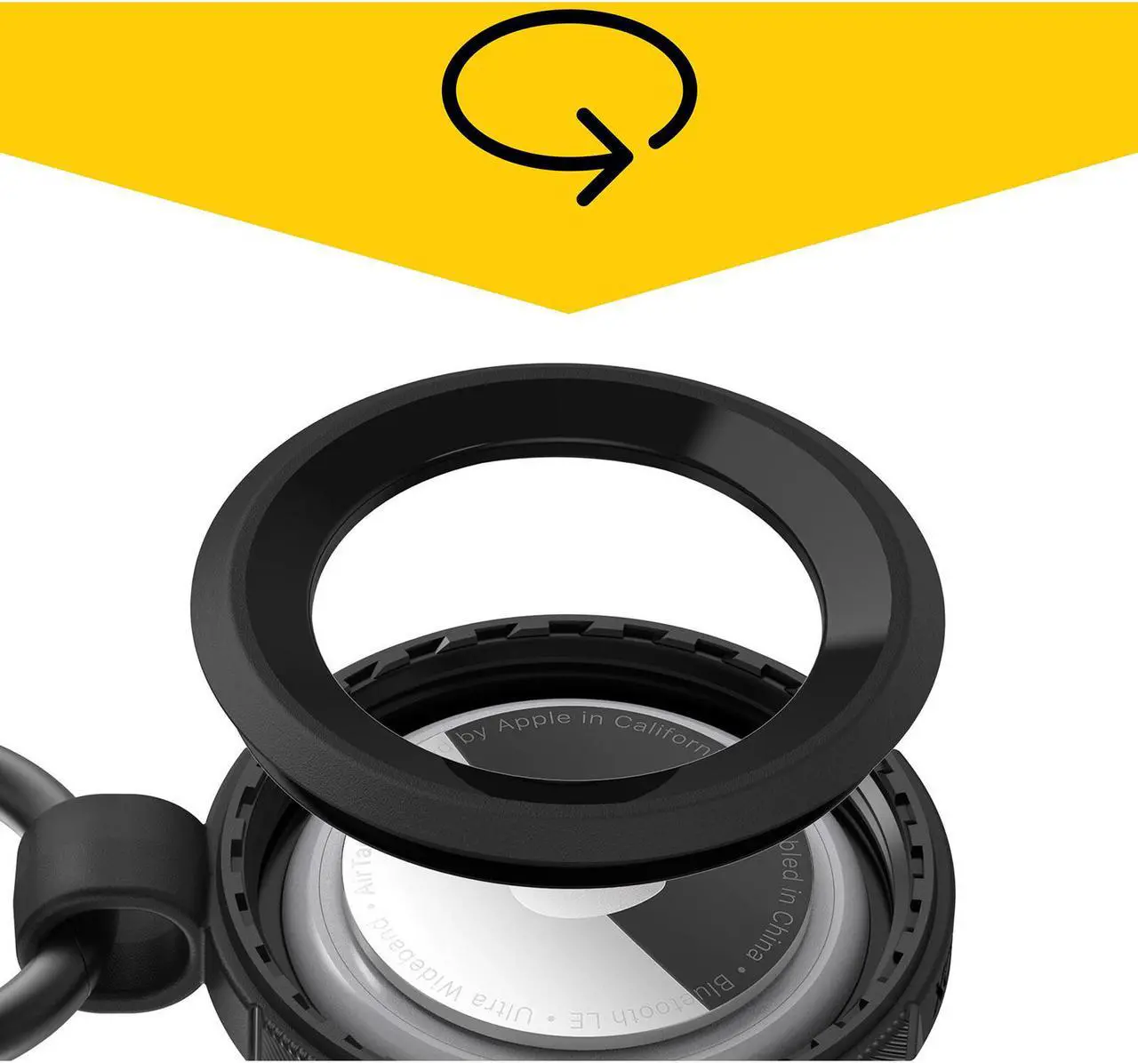 Alt view image 2 of 3 - OtterBox 77-87929  Rugged Black AirTag Case