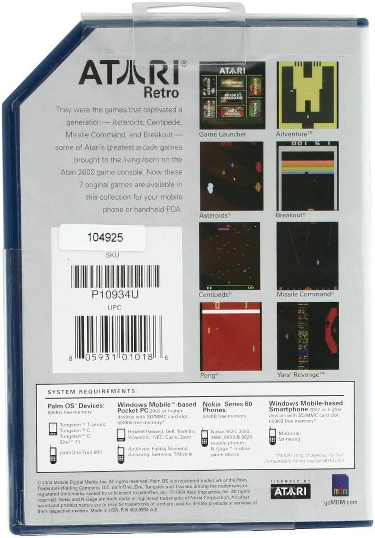 Alt view image 3 of 3 - palm P10934U Atari Retro MMC Card