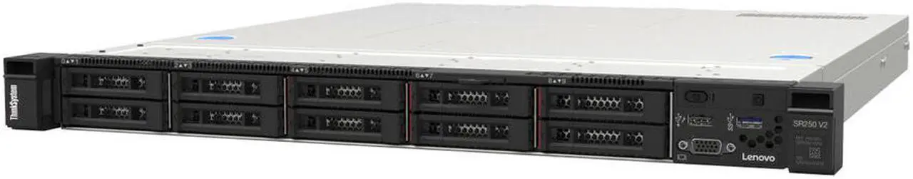 Main image of Lenovo ThinkSystem SR250 V2 1U Rackmount Rack Server - 1x Intel Xeon E-2334 3.40 GHz - 16 GB RAM - Serial ATA Controller - Intel C256 Chip - Matrox G200 - 4x LFF Bay(s) -  1x 450  7D7QA01ZNA