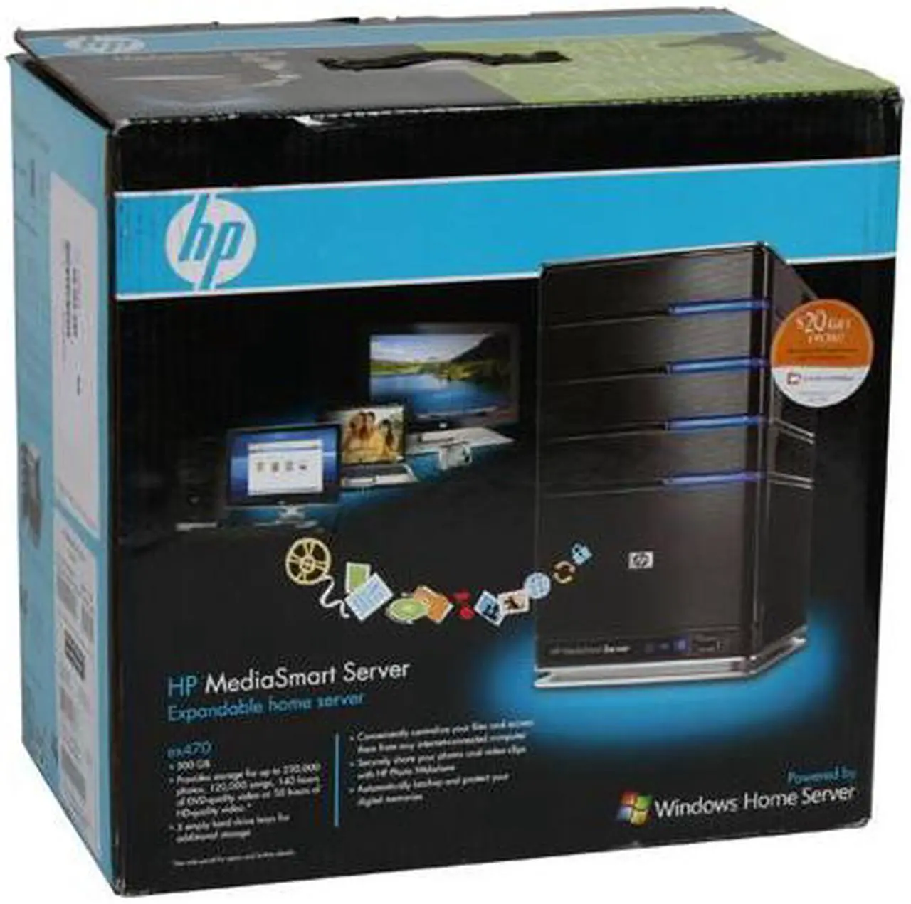 Alt view image 15 of 15 - HP MediaSmart EX470, Windows Home Server w/ AMD 1.8 GHz Sempron 512MB DDR2 500GB HDD
