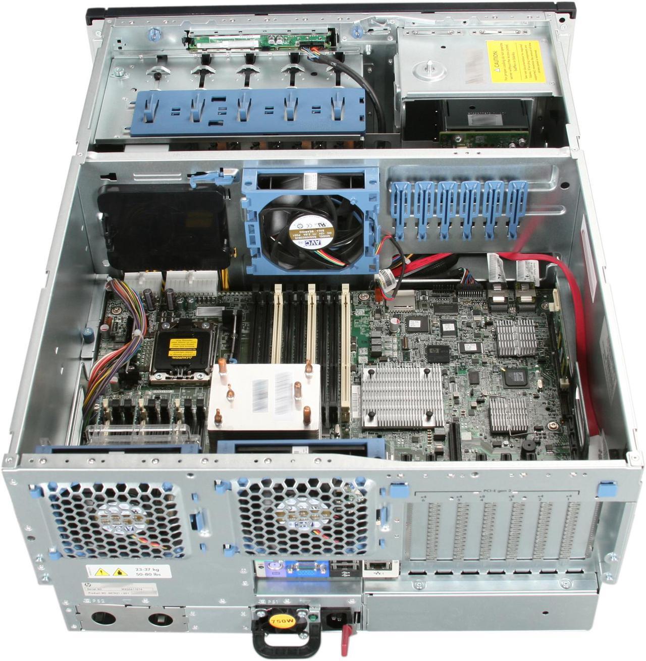 Alt view image 3 of 5 - HP ProLiant ML350 G6 Tower E5520 2.26GHz Quad Core SFF Base Tower Server (487930-001) Intel Xeon Processor E5520 (2.26 GHz, 8MB L3 Cache, 80W, DDR3-1066, HT, Turbo 1/1/2/2) 6GB (3 x 2GB) PC3-10600R (DDR3-1333) 487930-001
