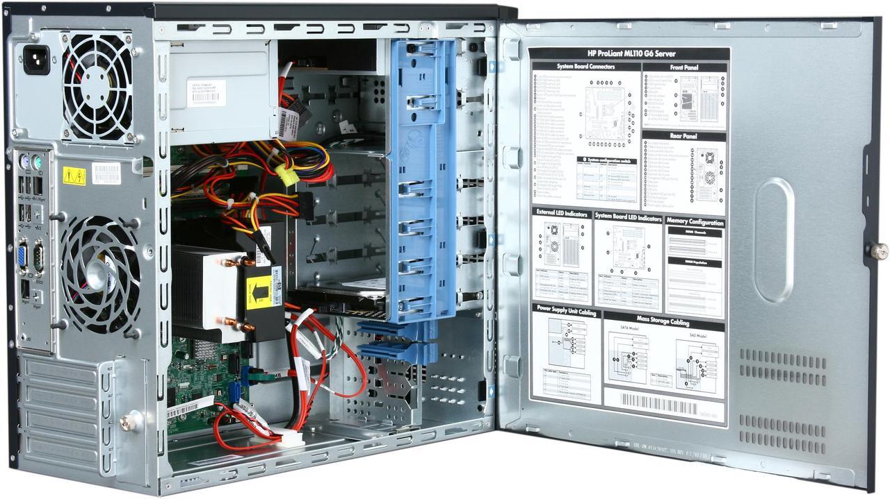 Alt view image 4 of 8 - HP ProLiant ML110 G6 Tower Intel Pentium G6950 2.80 GHz 2GB DDR3 160GB HDD 300W PS Server Intel Pentium G6950 (2 core, 2.80 GHz) 2GB DDR3 1 x 160GB 506666-001
