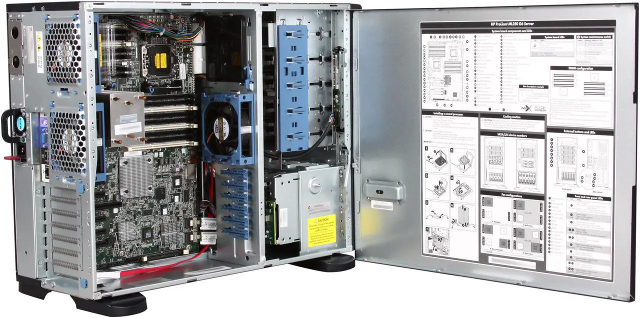 Alt view image 5 of 10 - HP ProLiant ML350 G6 Tower Server System Intel Xeon E5606 2.13GHz 4C/4T 4GB (1 x 4GB) DDR3 No Hard Drive 638180-001
