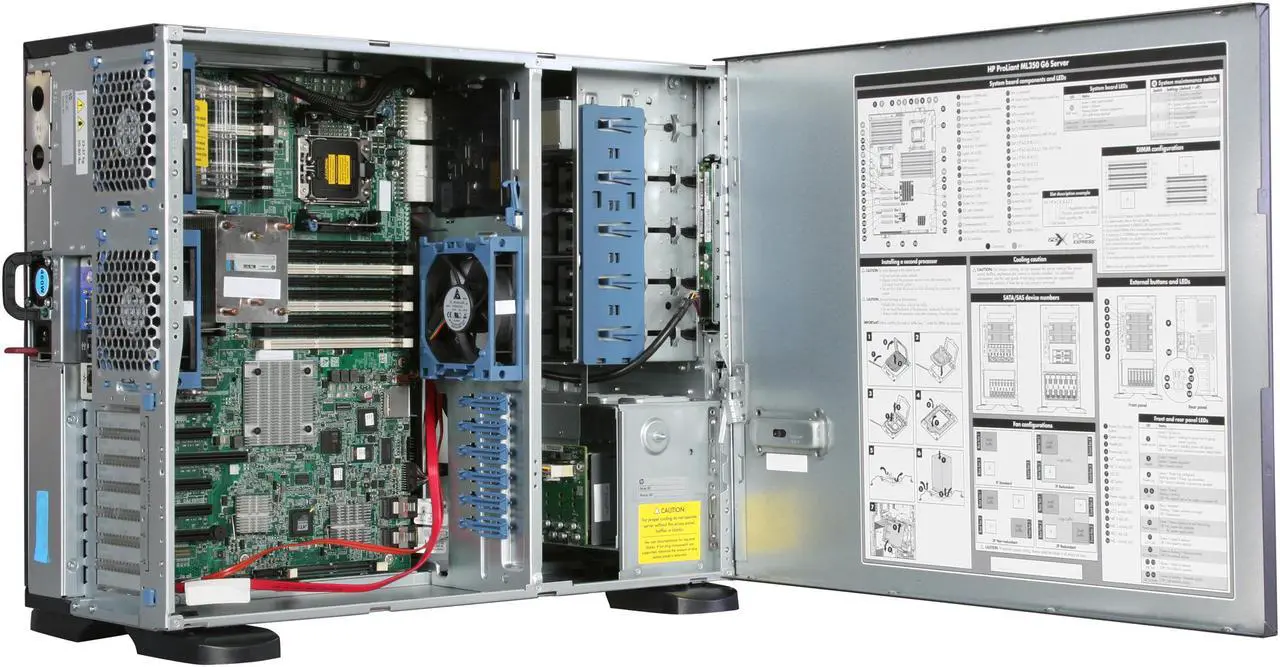 Alt view image 5 of 9 - HP ProLiant ML350 G6 Tower Server System Intel Xeon E5606 2.13GHz 4C/4T 4GB (1 x 4GB) DDR3 No HDD (HP HDD sold separately) 654078-S01